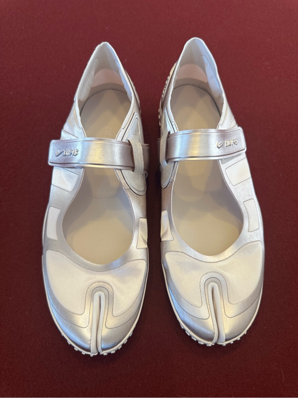 SKIMS Women's Metallic Silver Mary Jane Flats